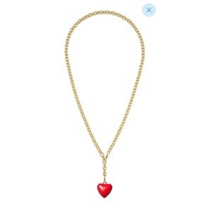 Roxanne Assoulin The Mini Puffy Heart Charm Necklace Red